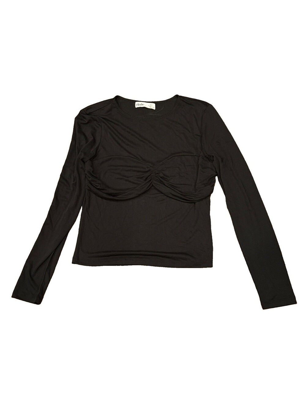 New ELODIE Women's M Black Long Sleeve Modal Top Blouse